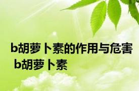 b胡萝卜素的作用与危害 b胡萝卜素 