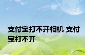 支付宝打不开相机 支付宝打不开 