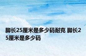 脚长25厘米是多少码耐克 脚长25厘米是多少码 