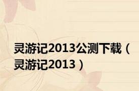 灵游记2013公测下载（灵游记2013）