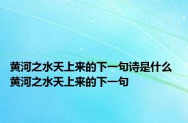 黄河之水天上来的下一句诗是什么 黄河之水天上来的下一句 