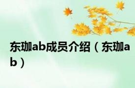 东珈ab成员介绍（东珈ab）