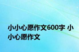 小小心愿作文600字 小小心愿作文 