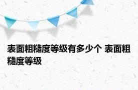 表面粗糙度等级有多少个 表面粗糙度等级 