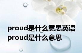 proud是什么意思英语 proud是什么意思