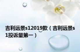 吉利远景s12019款（吉利远景s1投诉量第一）