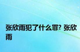 张欣雨犯了什么罪? 张欣雨 