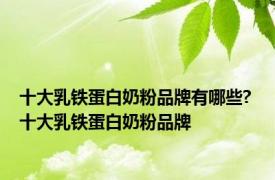 十大乳铁蛋白奶粉品牌有哪些? 十大乳铁蛋白奶粉品牌 