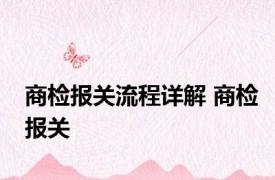 商检报关流程详解 商检报关 