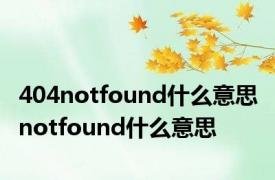 404notfound什么意思 notfound什么意思