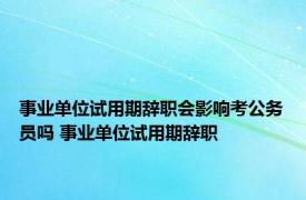 事业单位试用期辞职会影响考公务员吗 事业单位试用期辞职 