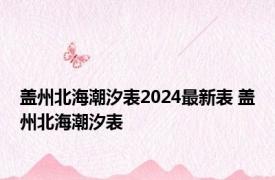 盖州北海潮汐表2024最新表 盖州北海潮汐表 