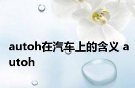 autoh在汽车上的含义 autoh 