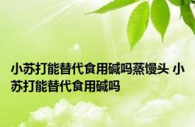 小苏打能替代食用碱吗蒸馒头 小苏打能替代食用碱吗 