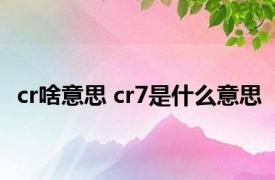 cr啥意思 cr7是什么意思 