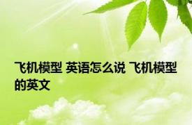 飞机模型 英语怎么说 飞机模型的英文 