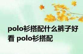 polo衫搭配什么裤子好看 polo衫搭配 