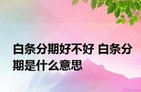 白条分期好不好 白条分期是什么意思