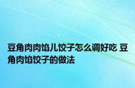 豆角肉肉馅儿饺子怎么调好吃 豆角肉馅饺子的做法 