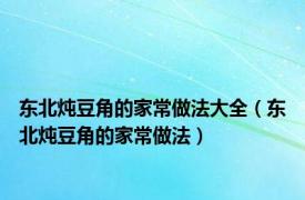 东北炖豆角的家常做法大全（东北炖豆角的家常做法）