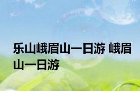 乐山峨眉山一日游 峨眉山一日游 