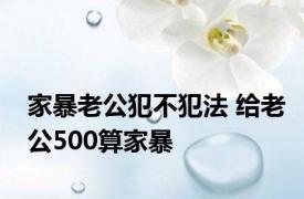 家暴老公犯不犯法 给老公500算家暴 