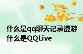 什么是qq聊天记录漫游 什么是QQLive