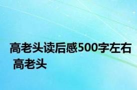 高老头读后感500字左右 高老头 