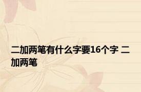 二加两笔有什么字要16个字 二加两笔 