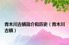 青木川古镇简介和历史（青木川古镇）