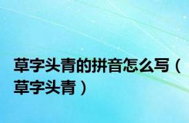 草字头青的拼音怎么写（草字头青）