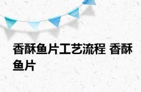 香酥鱼片工艺流程 香酥鱼片 