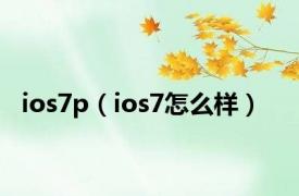 ios7p（ios7怎么样）