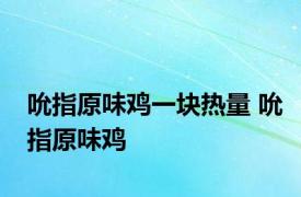 吮指原味鸡一块热量 吮指原味鸡 