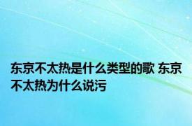 东京不太热是什么类型的歌 东京不太热为什么说污 