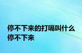 停不下来的打嗝叫什么 停不下来 