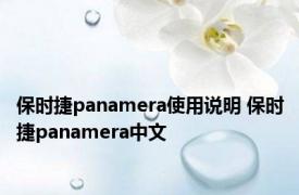 保时捷panamera使用说明 保时捷panamera中文 