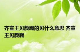 齐宣王见颜斶的见什么意思 齐宣王见颜斶 