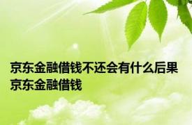 京东金融借钱不还会有什么后果 京东金融借钱 