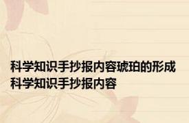 科学知识手抄报内容琥珀的形成 科学知识手抄报内容 