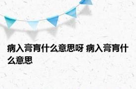 病入膏肓什么意思呀 病入膏肓什么意思 