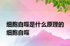 细胞自噬是什么原理的 细胞自噬 