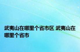 武夷山在哪里个省市区 武夷山在哪里个省市 