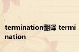 termination翻译 termination 