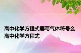 高中化学方程式要写气体符号么 高中化学方程式 