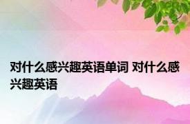 对什么感兴趣英语单词 对什么感兴趣英语 