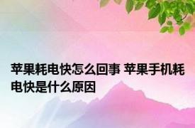 苹果耗电快怎么回事 苹果手机耗电快是什么原因 