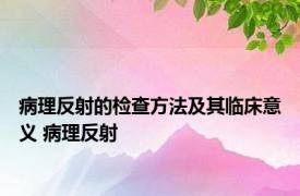 病理反射的检查方法及其临床意义 病理反射 