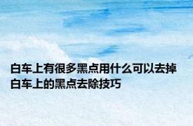 白车上有很多黑点用什么可以去掉 白车上的黑点去除技巧 