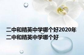 二中和精英中学哪个好2020年 二中和精英中学哪个好 